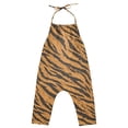thumbnail image 2 of Girls' Jumpsuits Rompers Summer Casual Sleeveless Rompers With Pockets Spaghetti Strap Romper Tiger Stripes Pattern 1T, 2 of 7