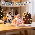 thumbnail image 3 of Halloween Ghost and Pumpkin Tabletop Decoration, Witch Hat Ghost with Jack-o'-Lantern Base, 2D Rotating Ornament for Indoor Shelf, , Party Decor and Home Display, 3 of 5
