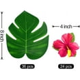 thumbnail image 2 of TETOU 60Pcs Tropical Party Decorations Supplies Tropical Palm Leaves Hibiscus Flowers Simulation Artificial Leaf for Hawaiian Luau Safari Party Jungle Beach Theme BBQ Birthday Table Decor, 2 of 7