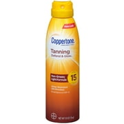 Coppertone Tanning Dry Oil C-Spray, SPF 15 Sunscreen, 5.5oz (Pack of 4)