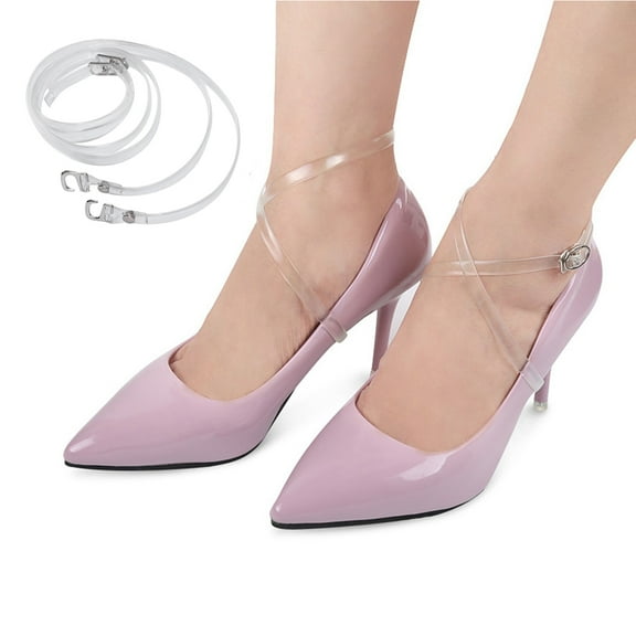 Amosfun 1pair Transparent Shoe Straps For Women Slip High Heel Accessories With For Loose Shoes And Diy For Feet