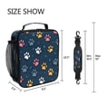 thumbnail image 5 of Insulated Square Lunch Bag with Side Mesh Pocket Fashion Lunch Box Reusable Lunch Tote 10.5" x9.5" x3.5" Cartoon Cat Paw Pattern, 5 of 6