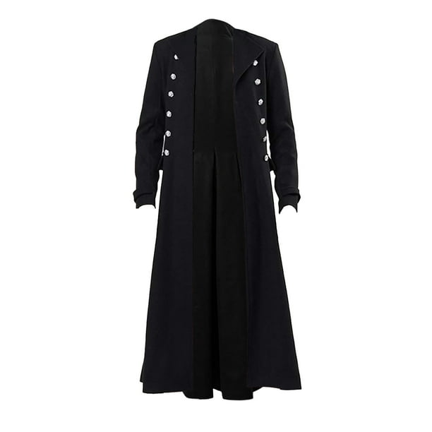 Dvkptbk Halloween Trench Coat Jacket Men's Steampunk Gothic