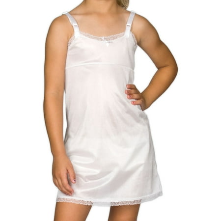 

I.C. Collections Little Girls White Simple Empire Waist Slip 4 - 14