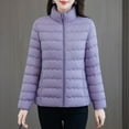 thumbnail image 5 of PiGOGI Women's Winter Jacket Zipper Casual Winter Coat Fall Outerwear Purple XL, 5 of 6