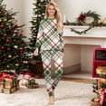 thumbnail image 6 of Yuaguia Family Matching Christmas Pajamas, Red Green White Plaid Long Sleeve Top and Plaid Lounge Pants Sleepwear Set, Festive Holiday Loungewear, Women M, 6 of 6