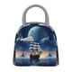 thumbnail image 1 of Balery Moonlit Night Sea Sailboat Bolsa de Almuerzo para Mujeres, Caja de Almuerzo, Bolsa de Almuerzo Pequeña Impermeable, Tote de Almuerzo Reutilizable con Gran Capacidad, 1 of 6