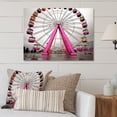 thumbnail image 2 of Designart "Merry Go Round Magic Pink Ferris Wheel Whimsy II" Architecture Metal Art Print, 2 of 5