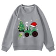 thumbnail image 2 of Weebloom Kids Christmas Crewneck Sweatshirt Cute Excavator Graphic Pullover Fall Winter Tops Boy Girl Xmas Sweatshirt Grey, 2 of 3