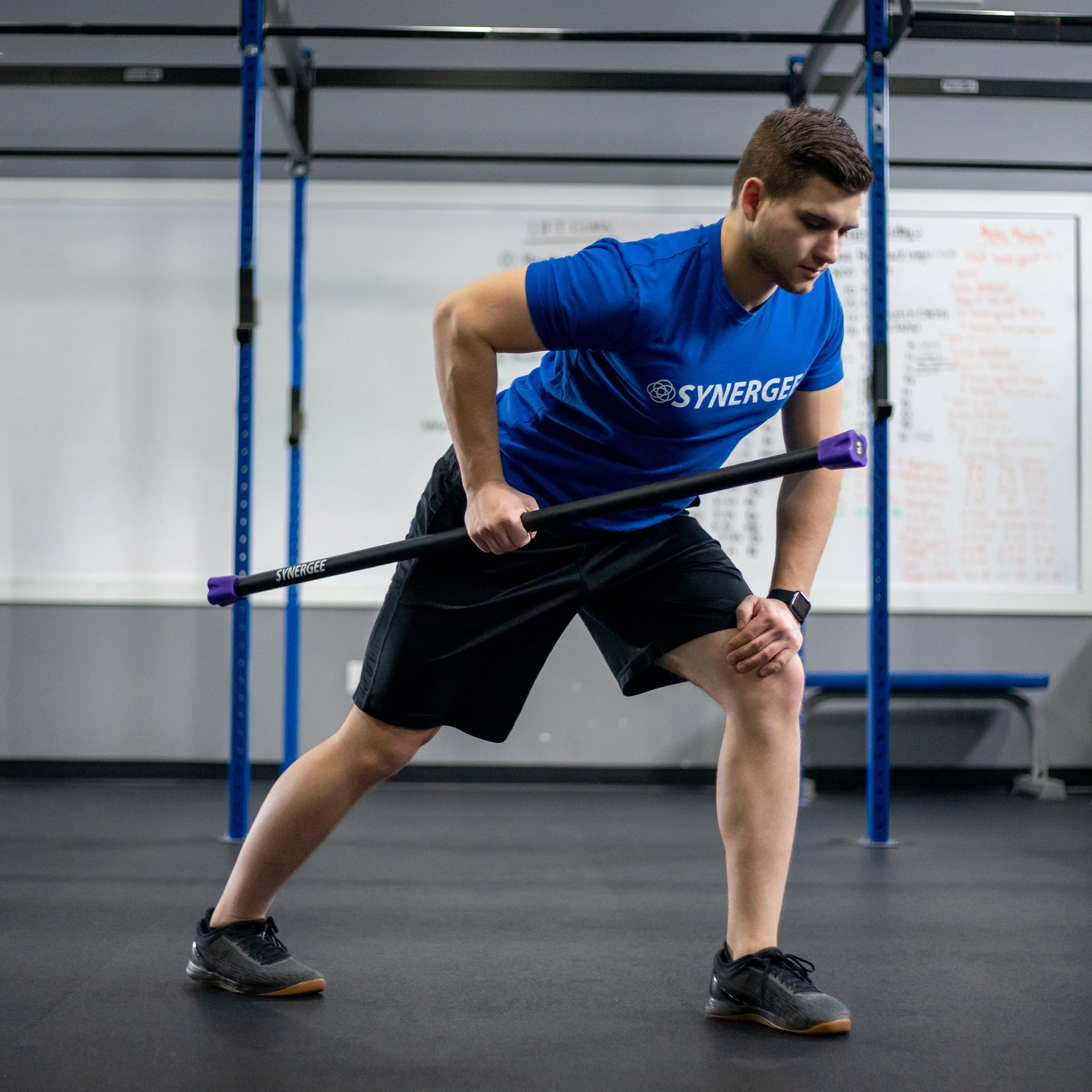 Synergee Workout Bar - 5lb - Padded Weighted Bars – Body Bar Toning Exercises, Strength & Condition