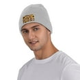 thumbnail image 5 of ZICANCN Leopard Print Sunflower Knit Beanie Hat, Winter Cap Soft Warm Classic Hats for Men Women, Gray, 5 of 8
