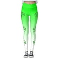 thumbnail image 3 of St Patricks Day Leggings for Women Shamrock Yoga Pants Irish Green Workout Legging High Waisted Tummy Control Clover Tights, 3 of 4