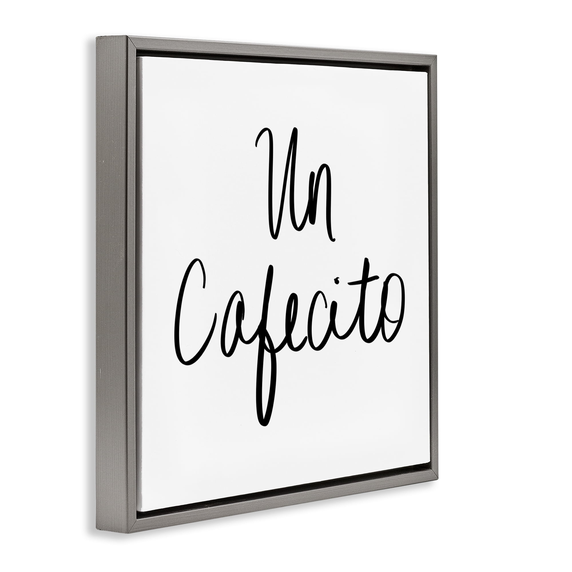 Stupell Industries Un Cafecito Diseño Minimalista Food & Beverage Painting Gray Floater Framed Art Print Wall Art, 18 x 18