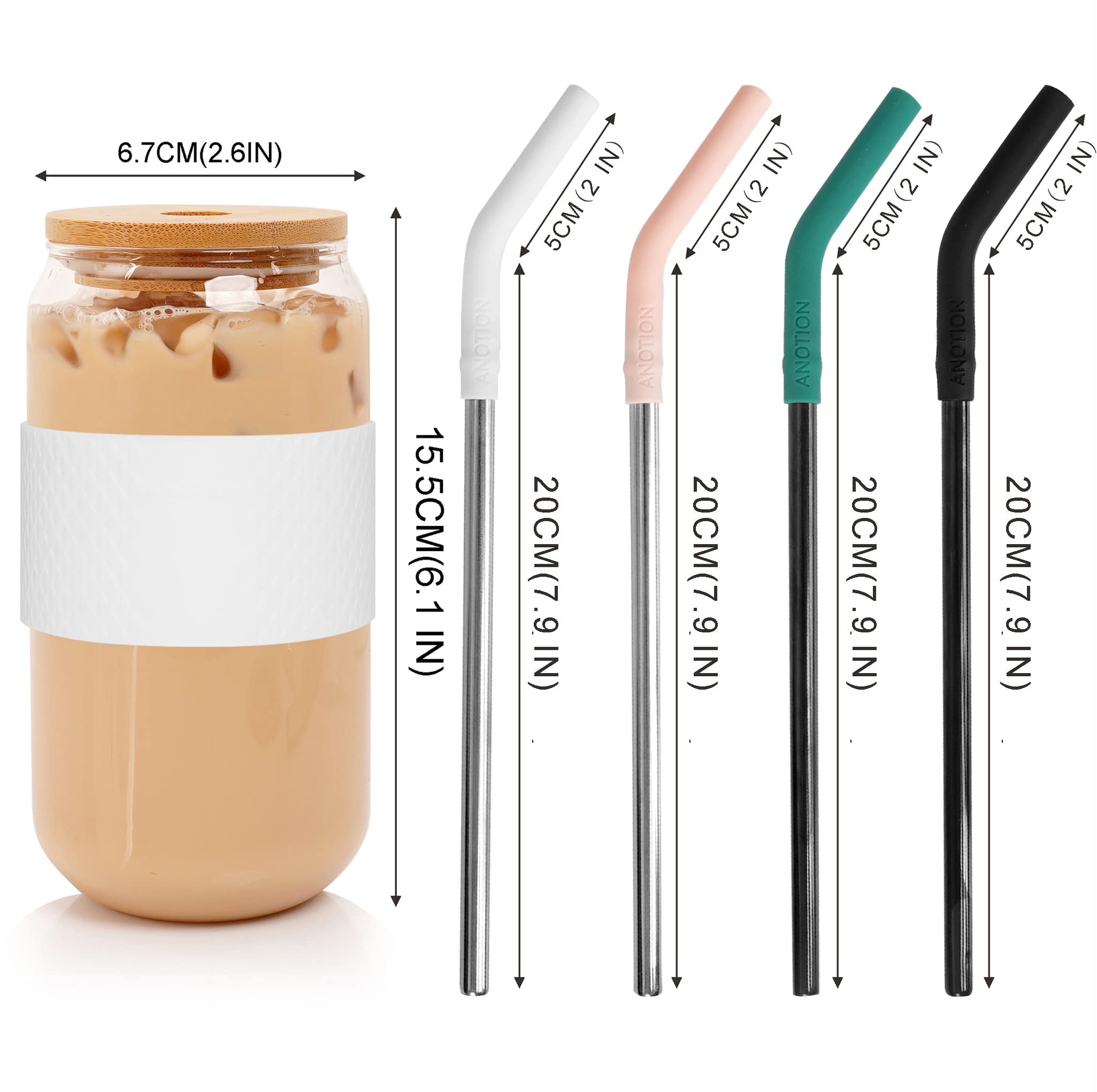 Glass Drink Tumblers With Bamboo Lids & Straws – Terra Powders