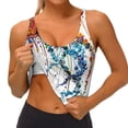 thumbnail image 4 of Lsque Colorful Floral Jellyfish Printed Women'S Sports Bra, Compression, Moisture Wicking, High-Impact Sports Bra For Women,Supportive sports bra-Large, 4 of 9