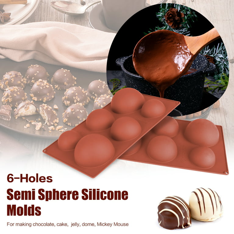  Silicone Chocolate Molds [Round Truffle, Small, 6