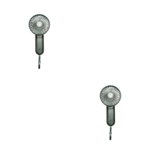 Yuarrent ABS PP Reemplazo del ventilador portátil Color sólido Plegable Funcionamiento silencioso al aire libre USB 3 Gear Ventiladores de Negro 2Conjunto