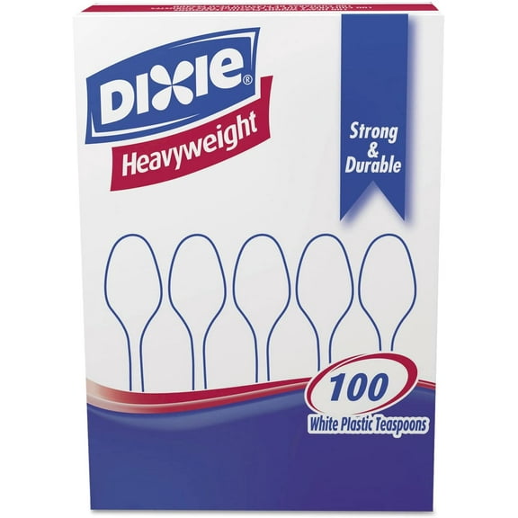 TH207 Plastic Cutlery, Heavyweight Teaspoons, White, 100/Box