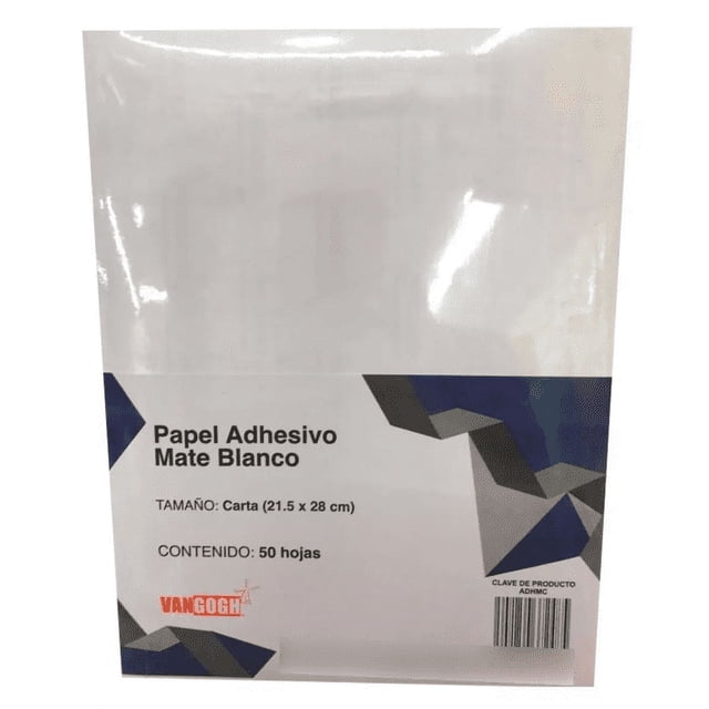 Papel Adhesivo Mate Blanco 50 Hojas FARVISAN VAN GOGH Tamaño 21.5 X 28 CM