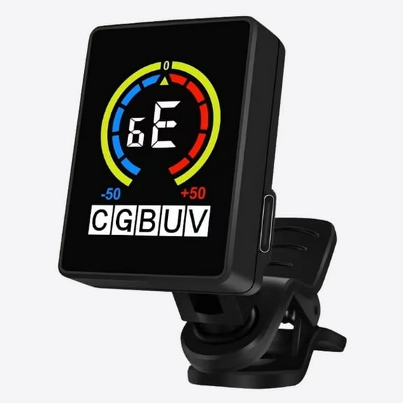 Rechargeable Guitar Tuner Clip On for Guitar, Violin, Ukulele, Bass, Mandolin with Chromatic Tuning Modes, Full Color Display, Quick&Accurate Tuning,Orange