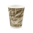 thumbnail image 1 of Pack of 500, Crushed 8 Oz Groove Paper Hot Cups Made in USA w/Straight Groove Design Provides Insulation - No Sleeves Needed for Most Hot Drinks, 1 of 1