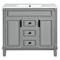 thumbnail image 4 of Bathroom Vanity With Top Sink - 36" Grey Cabinet Ergonomic Design Enhance Your Comfort Modern Ample Space Store All Necessities, 4 of 7