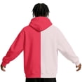 thumbnail image 5 of Men's Half and Half Split Color Hoodie Pullover Sweatshirt, Two Tone Color Block Drawstring Hood Kangaroo Pocket Long Sleeve Athletic Streetwear Outdoor Casual Hooded Top Red 3XL, 5 of 6