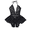 Black, variant on Women One Piece Babydoll Lingerie Deep V Underwear Lace Halter Bodysuit Night Dress Female Lingerie Black M