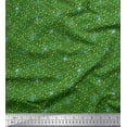 thumbnail image 1 of Soimoi Green Rayon Fabric Spiral & Dots Print Fabric by the Yard 56 Inch Wide, 1 of 3