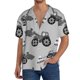 thumbnail image 1 of Balery Gray Tractor Camisa Casual de Manga Corta con Botones para Hombre, Texturizada, Estilo Cubano, para Playa, Verano-Small, 1 of 5