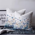 thumbnail image 2 of 18x18 Pillow Covers Set of 2, Blue Butterfly Farmhouse Throw Pillow Covers Decorative Couch Cushion Case, Spring Pastoral Butterflies Microfiber Square Pillowcases for Bedroom Car Living Room, 2 of 7