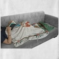 thumbnail image 6 of Gnome Soft Flannel Fleece Blanket, Funny Character in the Garden with Wooden Floral String Ornamental Design Print, Cozy Plush for Indoor and Outdoor Use, 50" x 70", Coral Jade Green, by Ambesonne, 6 of 6