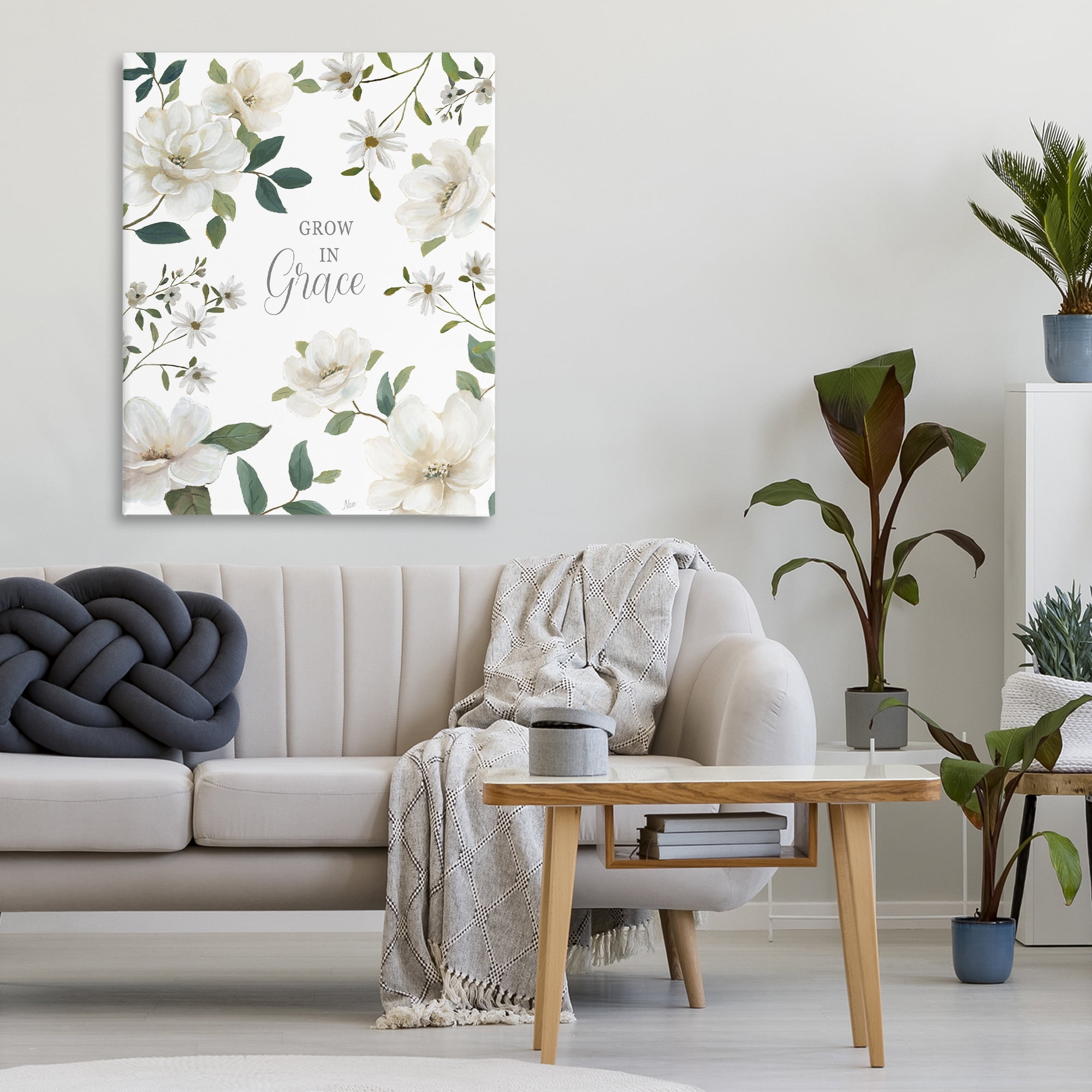 Stupell Industries Floral Grow In Grace Canvas Wall Art, design by Nan