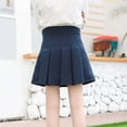 thumbnail image 6 of Girls' School Uniform Skirt Children's Solid Color Student Pleated Short Skirts Navy 13-14Y, 6 of 6