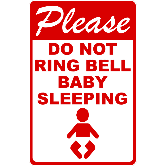 Please Do Not Ring Bell Baby Sleeping Sign