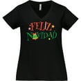 thumbnail image 3 of Inktastic Feliz Navidad Christmas Women's Plus Size V-Neck T-Shirt, 3 of 5