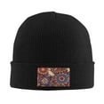 thumbnail image 2 of ZICANCN Persian Paisley Red Floral Knit Beanie Hat, Winter Cap Soft Warm Classic Hats for Men Women, Black, 2 of 8