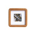 thumbnail image 1 of Marco de fotos de color teca de esquina redonda de madera auténtica, mesa oscilante, marco de fotos de espiga de mortaja, 1 of 4