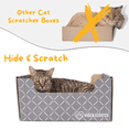 thumbnail image 6 of Hide & Scratch: Extra-Large Heavy Duty Cardboard Cat Scratcher and Lounger Box with Refillable Scratch Pad (Dark Grey Diamond 4PC), 6 of 7