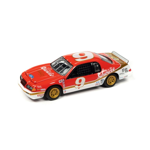 1986 Ford Thunderbird Stock Car, Red w/White - Johnny Lightning JLSF024/48A - 1/64 Scale Model Car