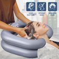 thumbnail image 2 of Inflatable Shampoo Basin Kit - Bedside Hair Wash Tub - Portable Shampoo Bowl - Hair Washing Basin - Easy Drainage - Includes Waterproof Cape - 15 oz Refill Bottle - Bedridden - Elderly - Pregnant, 2 of 5