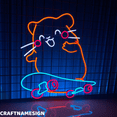 thumbnail image 2 of Craftnamesign Hamster Skateboard Neon Sign, Cute Hamster Decor, Kids Zone Wall Art, 2 of 4