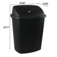 thumbnail image 2 of 18 Gallon Trash Can, Commercial Plastic Wastebasket, Black Garbage Can Container Bins for Bedroom/Bathroom/Office, 26.7 Inch Tall (Set of 4), 2 of 7