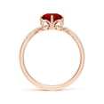 thumbnail image 2 of ANGARA Lab Grown 1.2 Ct Round Ruby and Diamond Chevron Engagement Ring for Women in 14K Rose Gold (Size-6.5mm) | July Birthstone, Birthday, Anniversary, Jewelry Gift for Women | Lab-Grown Ruby Ring, 2 of 7
