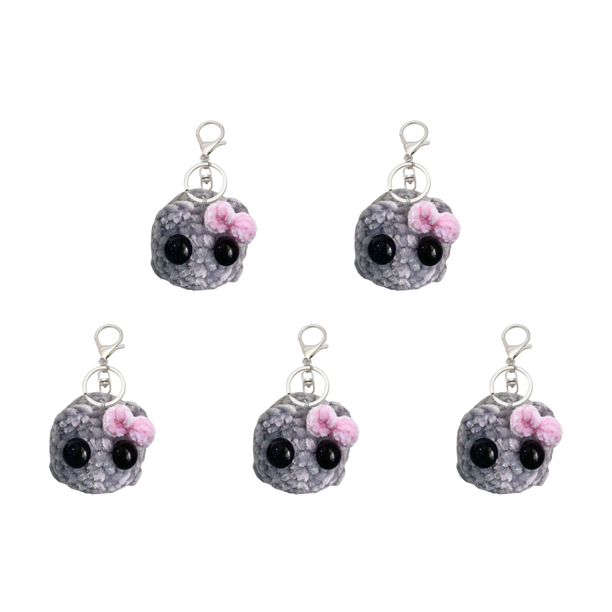 Llavero Hámster Triste Meme Juguete Peluche Con Música Sonora (lazo Plateado) Rosa