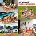 thumbnail image 4 of Orange Boho Outdoor Rug for Patio/Deck/Porch, Non-Slip Large Area Rug 3 x 5 Ft, Geometric Antique Tribal Retro Ethnic Indoor Outdoor Rugs Washable Area Rugs, Reversible Camping Rug Carpet Runner, 4 of 8