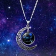 thumbnail image 2 of Twelve Zodiac Signs Moon Star Pendant Necklace for Women Constellation Birthstone Charm Necklace Silver Choker Jewelry Birthday Gift, 2 of 3