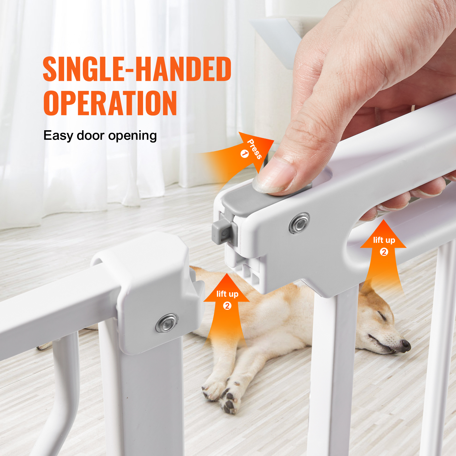 BENTISM 30" Baby Gate for Stairs and Doorways, White photo 3