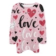 thumbnail image 4 of Gkeoshab Valentine's Day Fashion Women's T-Shirt Loose Fit Heart Print Blouse Casual Holiday Top LP1 S, 4 of 4