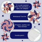 CuiLiyq 10 Pcs Patriotic Pinwheel, 8.26 Inch Red White and Blue Plastic Wind Spinner, 4th of July Garden Yard Outdoor Decor for Memorial Day Party